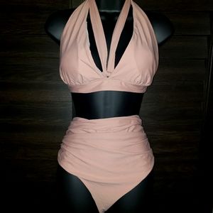 Women's Bathing Suit Rose Colored Multi Way Wear